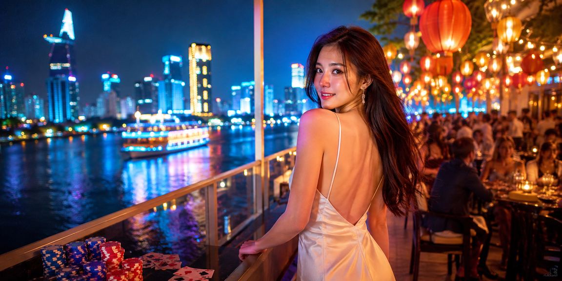 Người chơi tham gia trò chơi bài tại chợ đêm Hồ Chí Minh