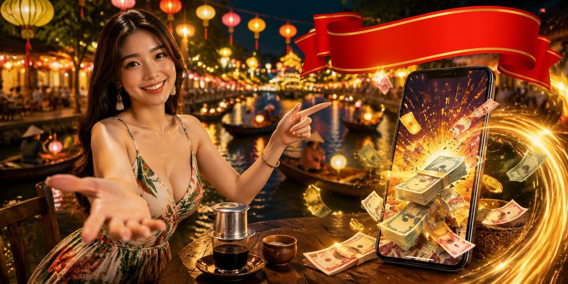Người chơi tại Hội An nhận cashback và thưởng thức cà phê buổi chiều